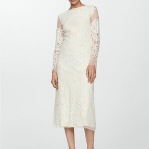 Mango Cream Long Sleeve Bateau Gown